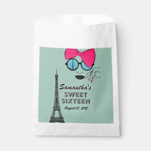 Sweet Sixteen Paris Birthday Treat Favor Bags