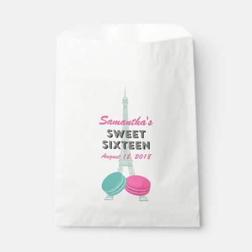 Sweet Sixteen Paris Birthday Treat Favor Bags