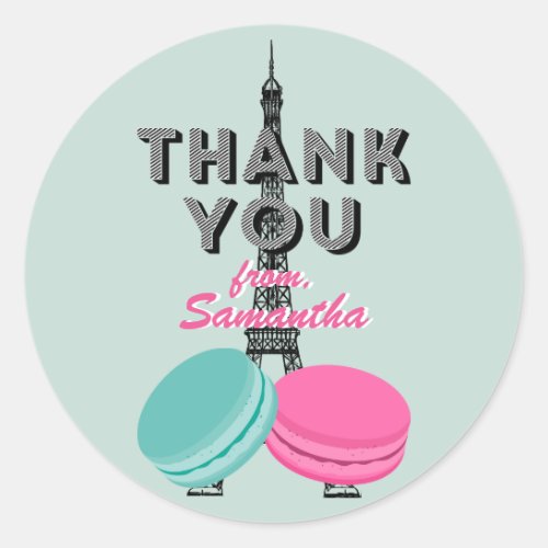 Sweet Sixteen Paris Thank You Birthday Sticker