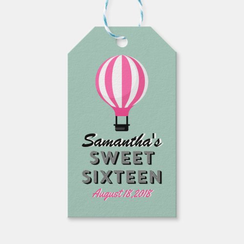 Sweet Sixteen Paris Theme Birthday Gift Tag