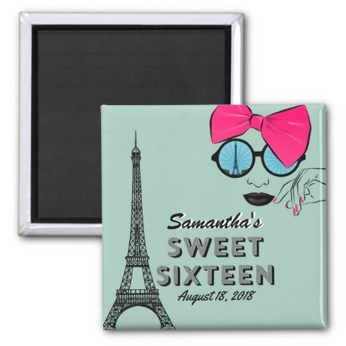 Sweet Sixteen Paris Theme Birthday Magnet