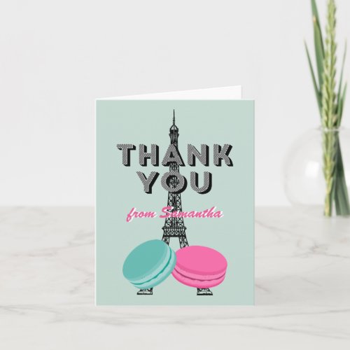 Sweet Sixteen Paris Theme Birthday Thank You Card