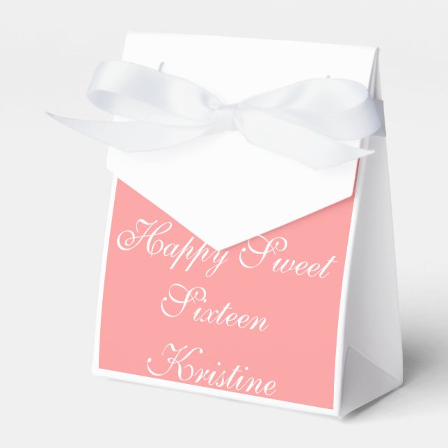 Sweet Sixteen Party Boxes - Favors - Gifts (Front Side)