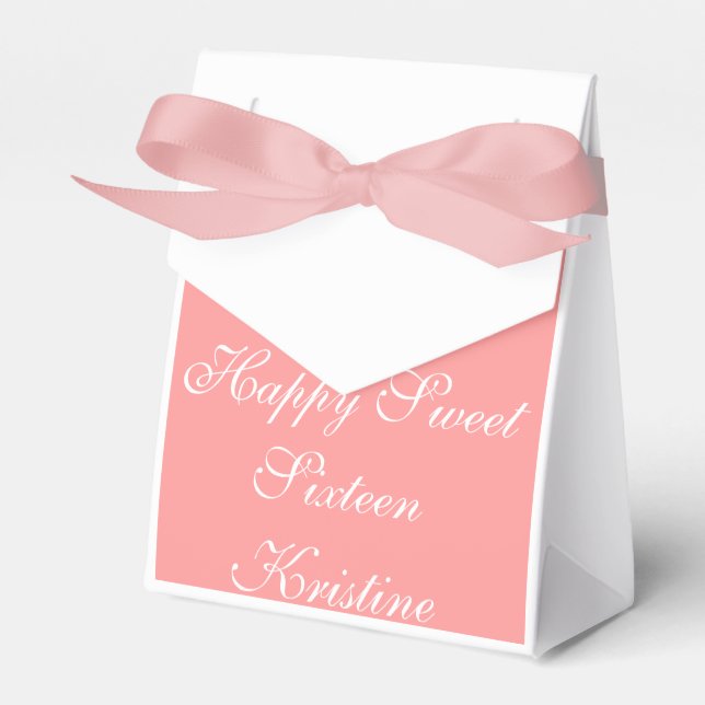 Sweet Sixteen Party Boxes - Favors - Gifts (Front Side)