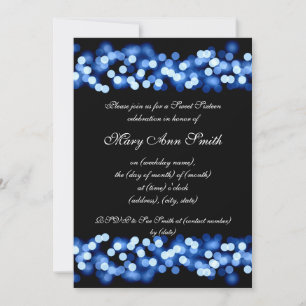 Sweet Sixteen Party Hollywood Glam Blue Invitation