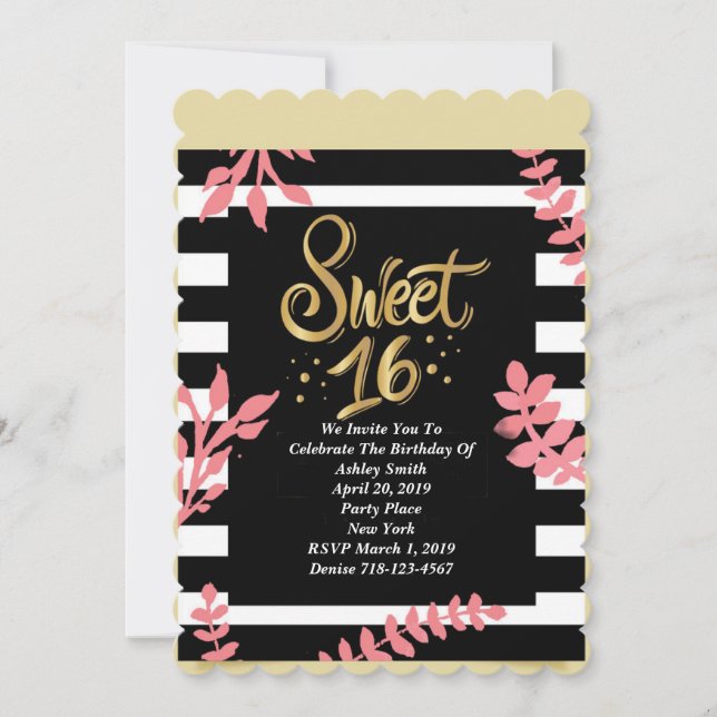 Sweet Sixteen Party Invitation (Front)