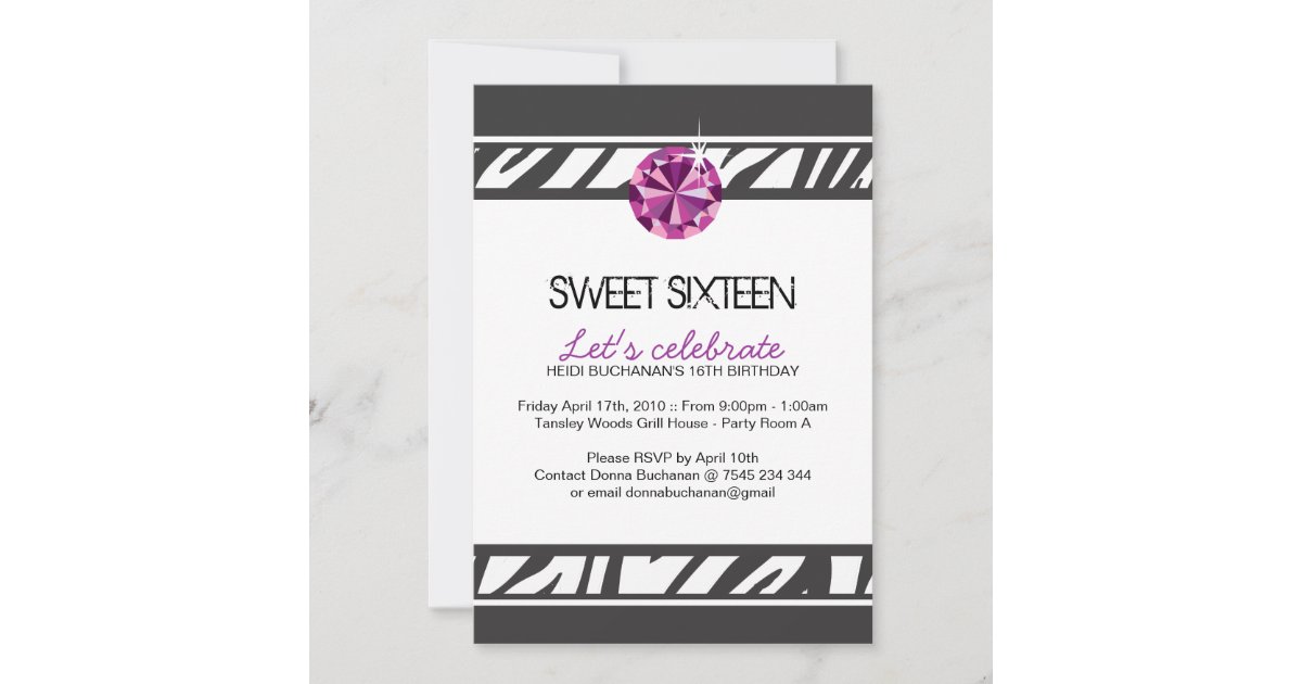 Sweet Sixteen Party Invitation | Zazzle