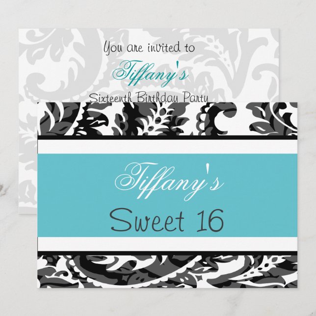 Sweet Sixteen party Invitation (Front/Back)