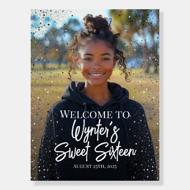 Sweet sixteen party photo welcome sign Foam Board (Front)