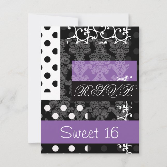 Sweet Sixteen party RSVP (Front)