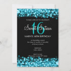 Sweet Sixteen Party Sparkles Teal Blue