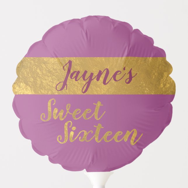 Sweet Sixteen Personalized Birthday Balloon (Front)