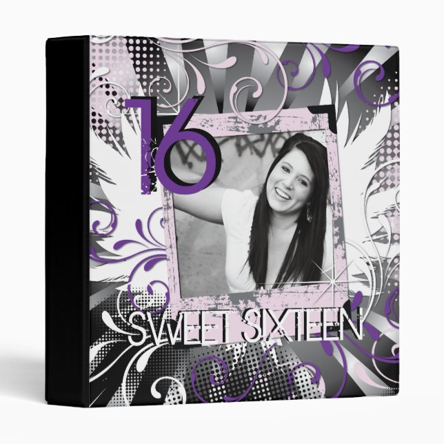 Sweet Sixteen Photo Album Binder (Front/Spine)