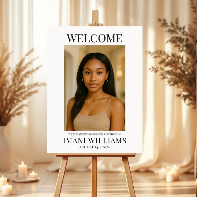 Sweet Sixteen Photo Birthday Welcome Foam Board (Creator Uploaded)