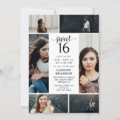 Sweet Sixteen Photo Collage Invitation (Front)