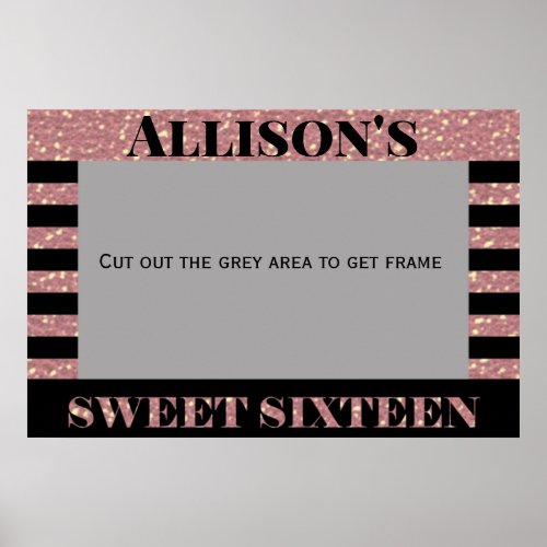 Sweet Sixteen photobooth frame Poster