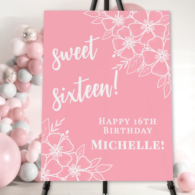 Sweet Sixteen Pink 16th Birthday Party Foam Board (Sweet Sixteen Pink 16th Birthday Party Foam Board)