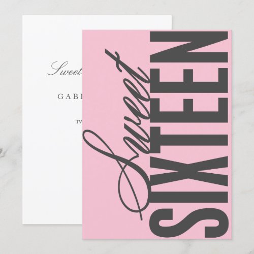 5 x 7 Sweet Sixteen | Birthday Party Invite