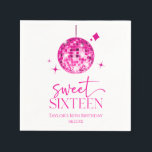 Sweet Sixteen Pink Disco Ball 16th Birthday Party Napkins<br><div class="desc">These are Sweet Sixteen Pink Disco Ball 16th Birthday Party Paper Napkins!</div>