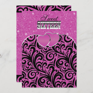 Sweet Sixteen Pink Party Celebration DIY Text Invitation