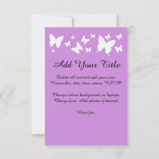 Sweet Sixteen pink, purple Butterfly Invite