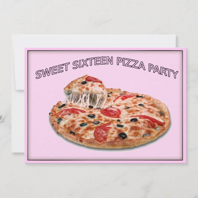 Sweet Sixteen Pizza Party Invitation (Front)