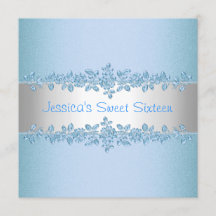 Sweet Sixteen Pretty Blue Roses Birthday Party