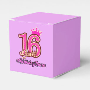 Sweet Sixteen Princess Crown, 16th Birthday Queen Favor Boxes