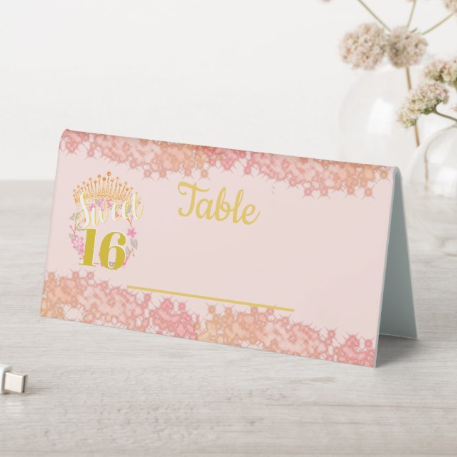 Sweet sixteen Princess Fairytale Table Tent (In SItu (Table))