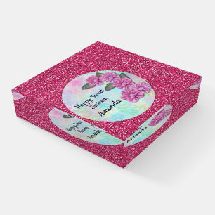 Sweet Sixteen, Purple and Pink, with Name Paperweight