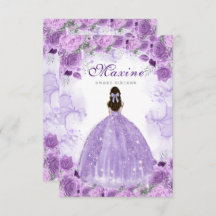 Sweet Sixteen Purple Birthday Invitation Card