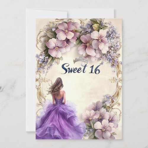 Sweet Sixteen Purple Dress Pink Floral