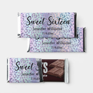 sweet sixteen purple glitters rainbow luxury hershey bar favors