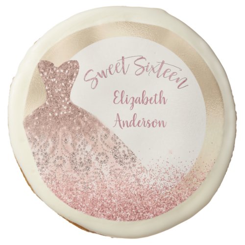 Sweet Sixteen Rose Gold Sparkle Gown  Sugar Cookie