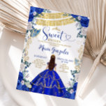 Sweet Sixteen Royal Blue Butterfly Birthday Party Invitation<br><div class="desc">Sweet Sixteen Royal Blue Gold Birthday Invitation
Mis Quince Anos,  16th Birthday.</div>