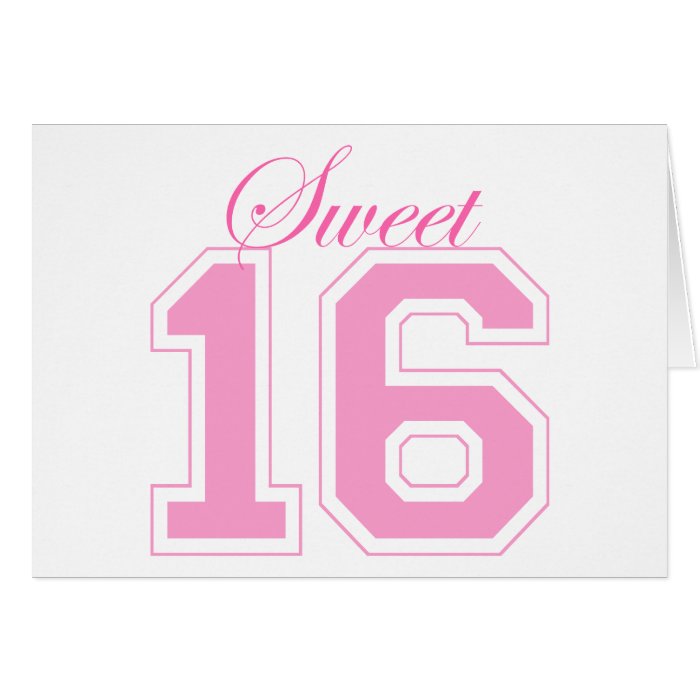 Sweet Sixteen (Script) Greeting Card