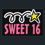 Sweet sixteen sign<br><div class="desc">Sweet 16 yard sign for sixteenth birthday party</div>