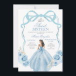 Sweet Sixteen Silver and Baby Blue Birthday  Invitation<br><div class="desc">Sweet Sixteen Silver and Baby Blue Birthday 
Mis Quince Anos,  15th Birthday</div>