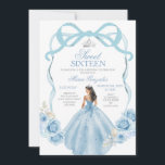 Sweet Sixteen Silver and Baby Blue Birthday  Invitation<br><div class="desc">Sweet Sixteen Silver and Baby Blue Birthday 
Mis Quince Anos,  15th Birthday</div>