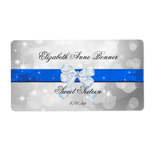Sweet Sixteen, Silver, Blue, Faux Satin Label (Front)