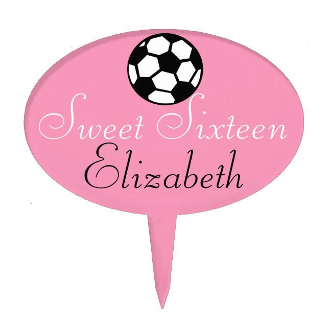 Sweet Sixteen-Soccer Ball Cake Topper (Front)