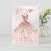 Sweet Sixteen, Sparkle Gown, Faux Rose Gold cards (Standing Front)