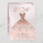 Sweet Sixteen, Sparkle Gown, Faux Rose Gold cards (Front/Back)