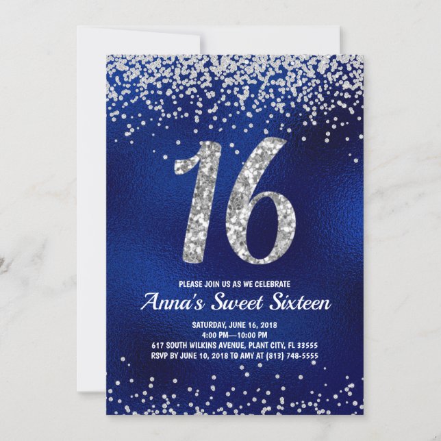 Sweet Sixteen Sparkle Invitations (Front)