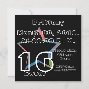 Sweet Sixteen Stardom Invitation-Customize Invitation