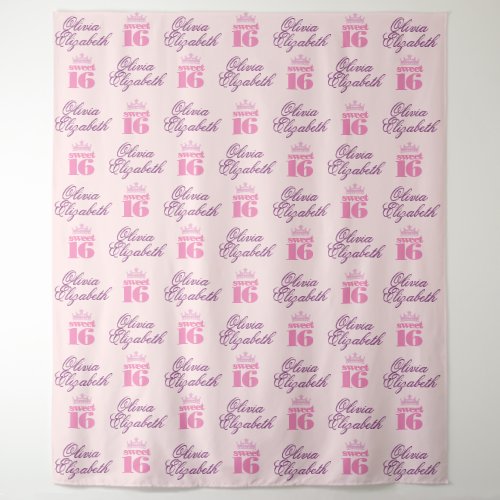 Sweet Sixteen Step and Repeat Party Backdrop