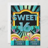 Sweet Sixteen Sweet 16 Party Ticket Admission Invitation (Front)
