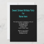 Sweet Sixteen Sweet 16 Party Ticket Admission Invitation (Back)