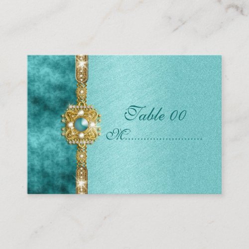 sweet sixteen teal gold 16 birthday place card