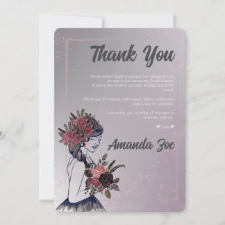 Sweet Sixteen Thank You card